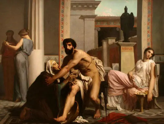 Ulysses herkend door zijn voedster bij zijn terugkeer uit Troje - Bouguereau