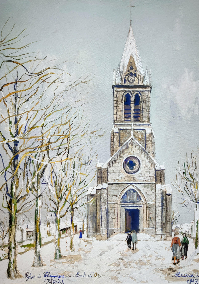 Église de Champagne-au-Mont-d'Or, Rhône, 1927 - Maurice Utrillo