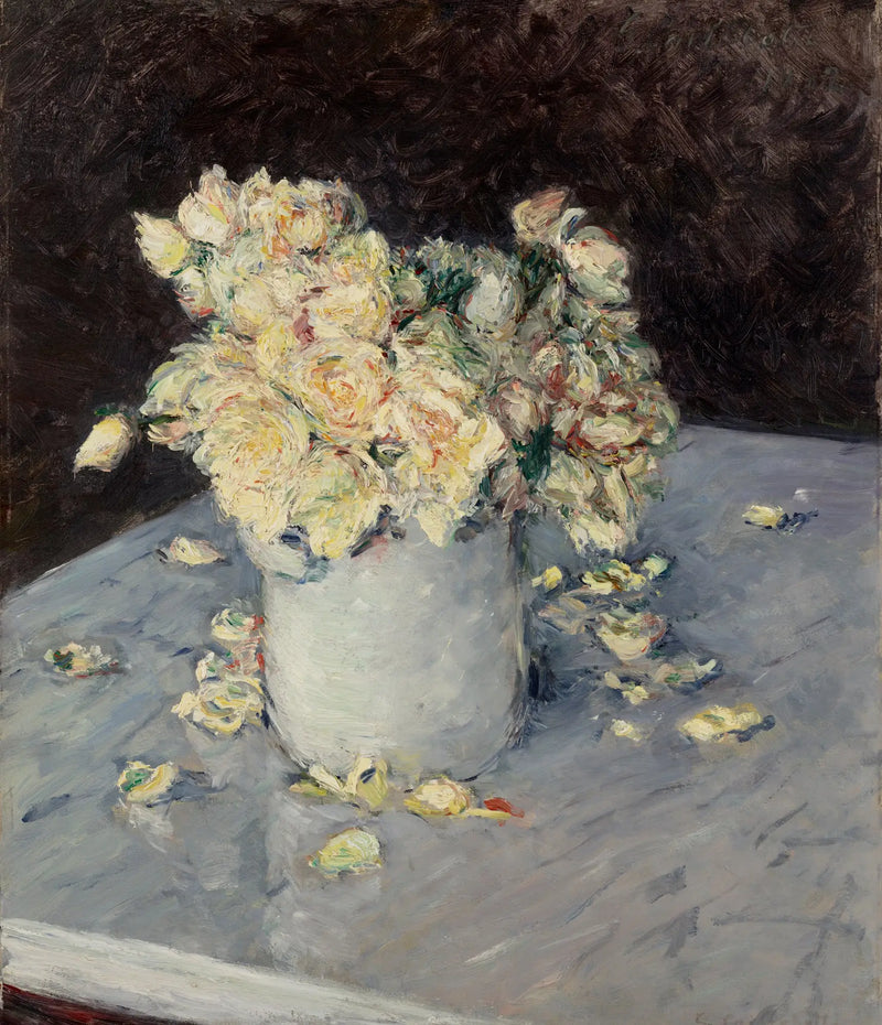 Gele rozen in een vaas - Gustave Caillebotte