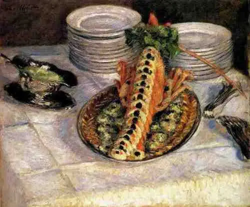 Stilleven met rivierkreeften - Gustave Caillebotte