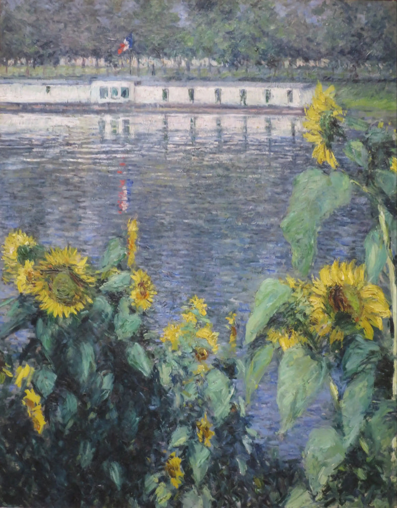 Zonnebloemen langs de Seine - Gustave Caillebotte