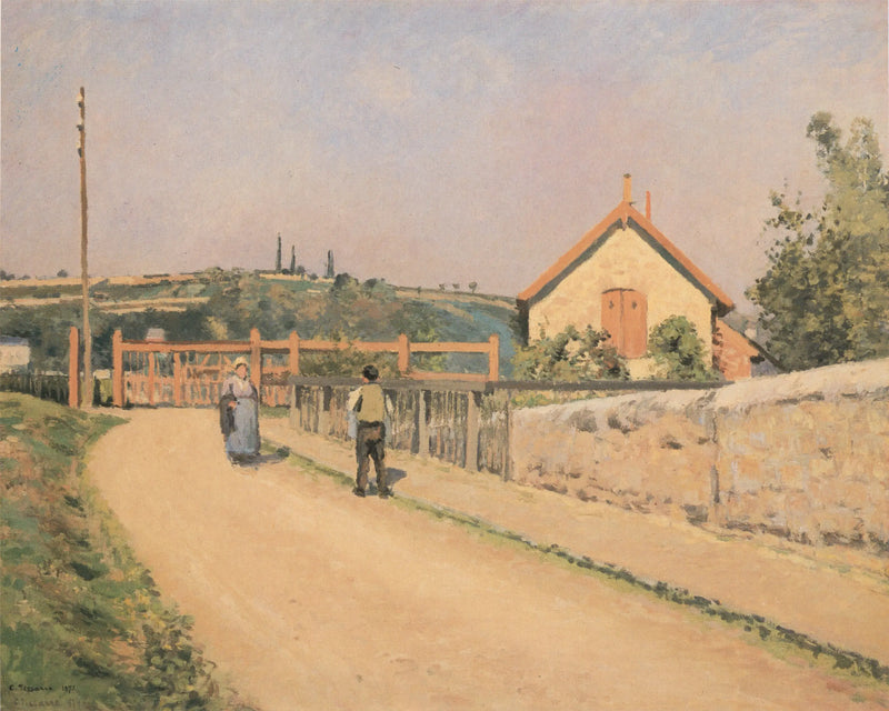 De Spoorwegbarrière bij de Pâtis, nabij Pontoise - Camille Pissarro
