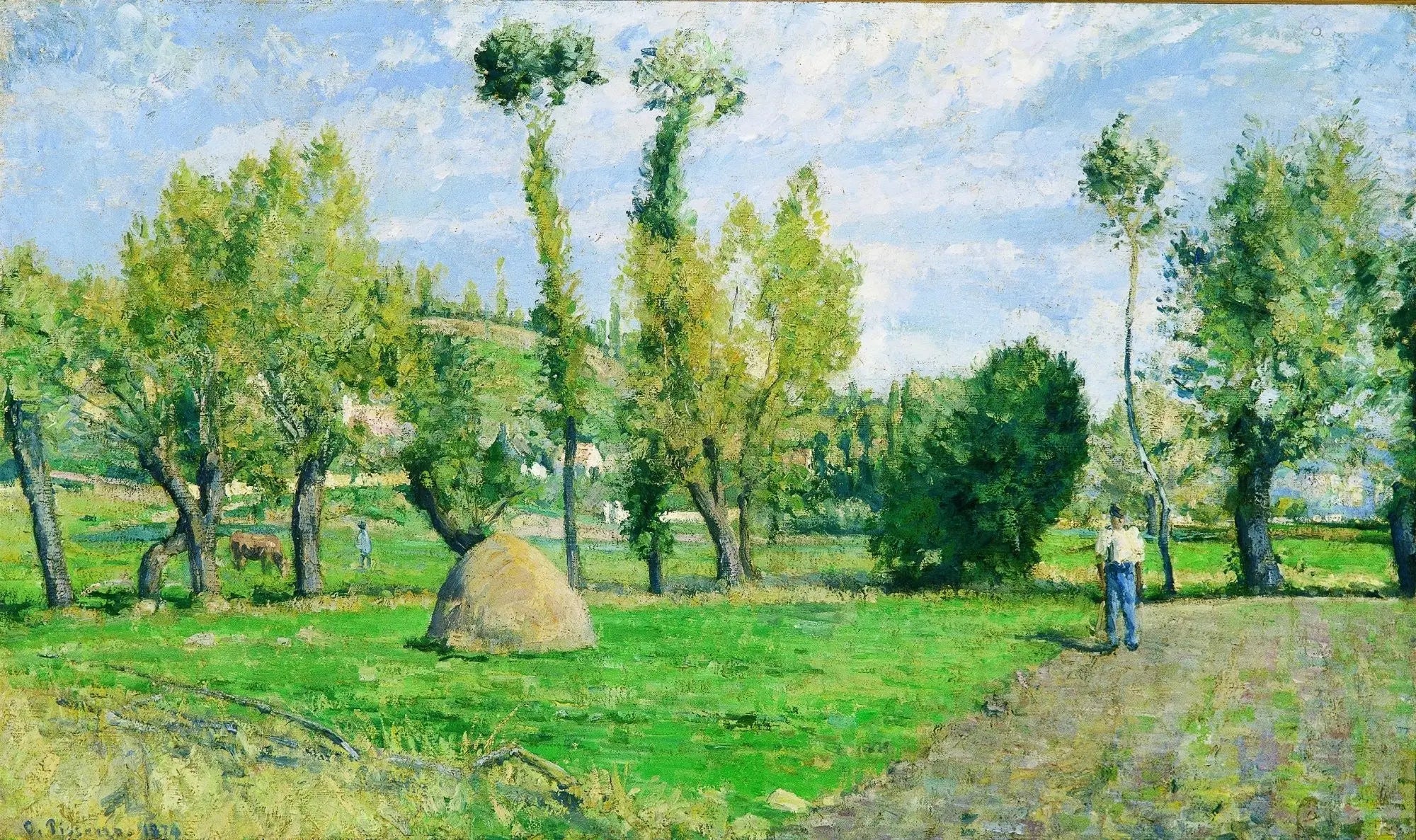 Reproduction du tableau « Prairies du Valhermeil près de Pontoise - Camille Pissarro » par Alpha Reproduction en peinture à l’huile