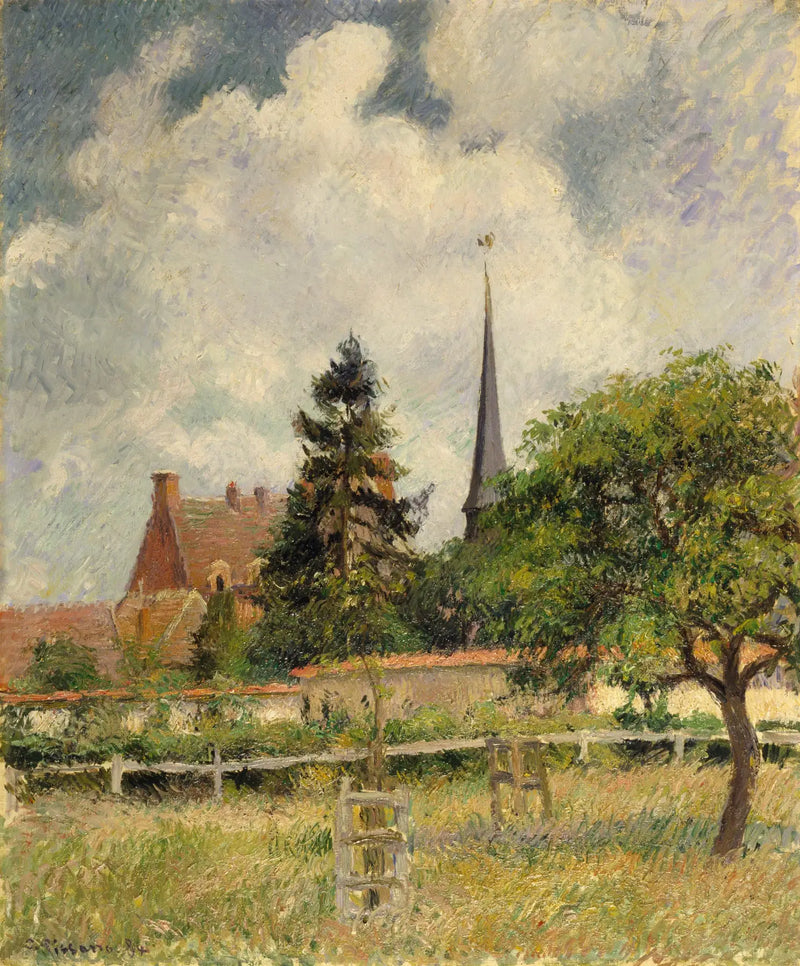 De kerk van Eragny - Camille Pissarro