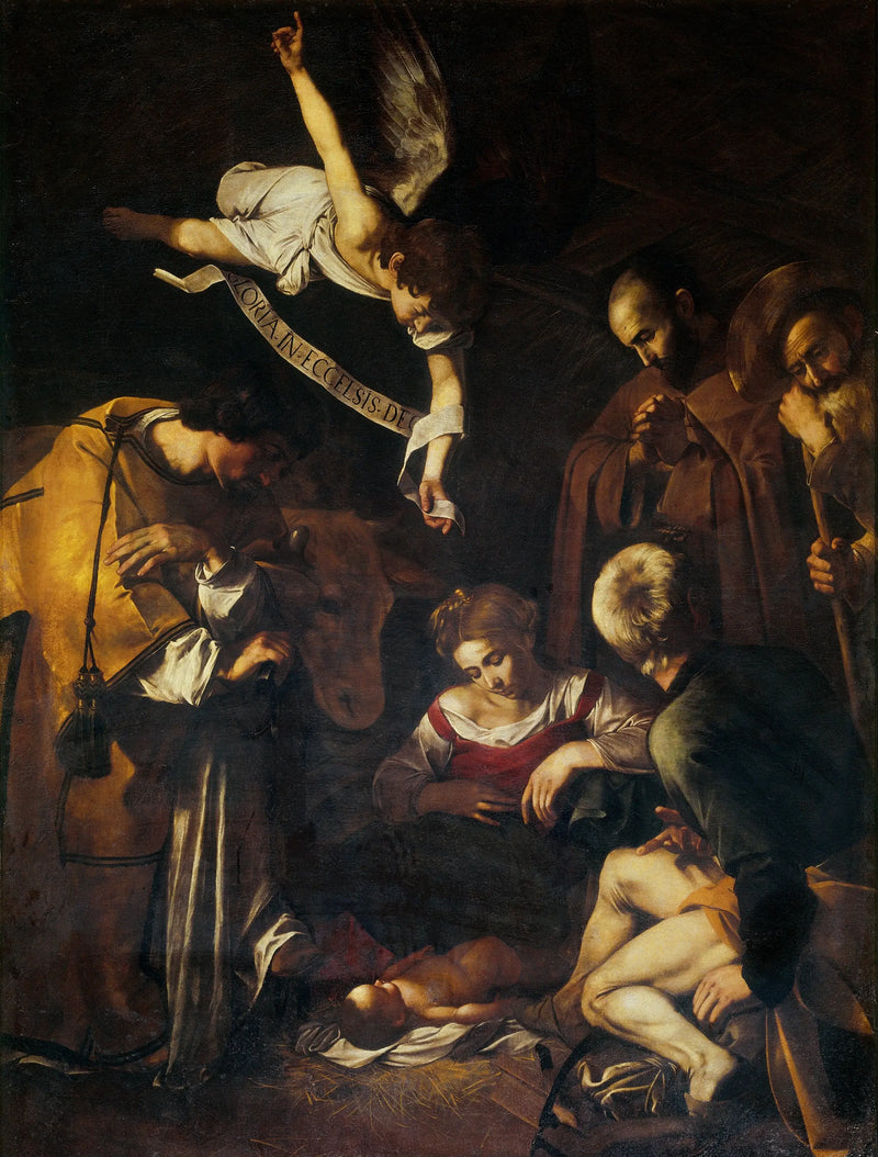 De Geboorte met de heilige Franciscus en de heilige Laurentius - Caravaggio