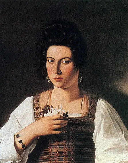 Portret van een courtisane - Caravaggio