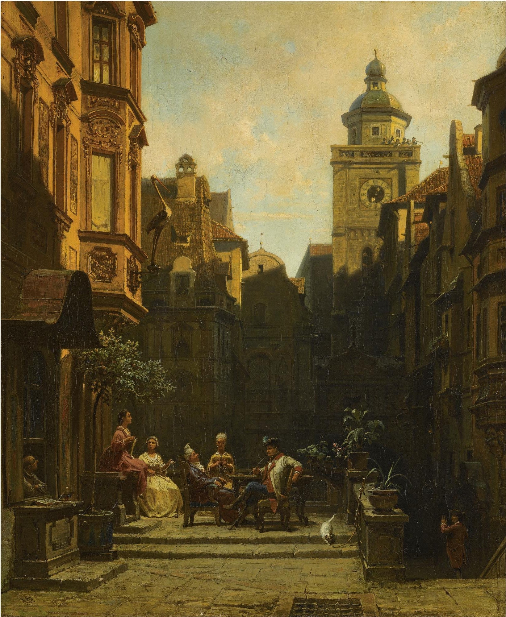 Het uur van het geklets - Carl Spitzweg