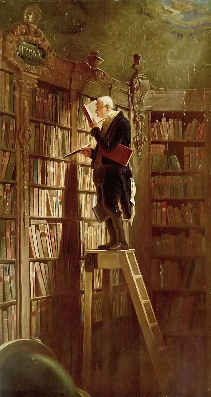 De Bibliotheekrat, detail - Carl Spitzweg
