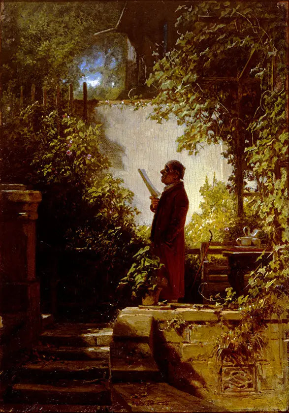 De Krantenlezer in de tuin - Carl Spitzweg