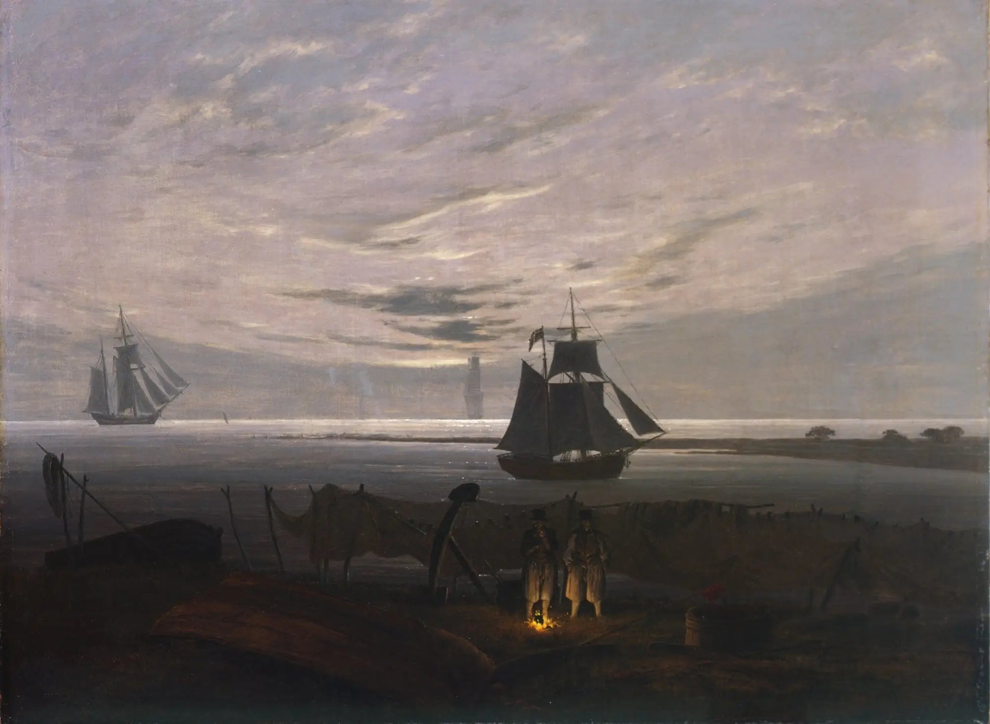 Reproduction du tableau « Soir sur la plage de la Baltique - Caspar David Friedrich » par Alpha Reproduction en peinture à l’huile