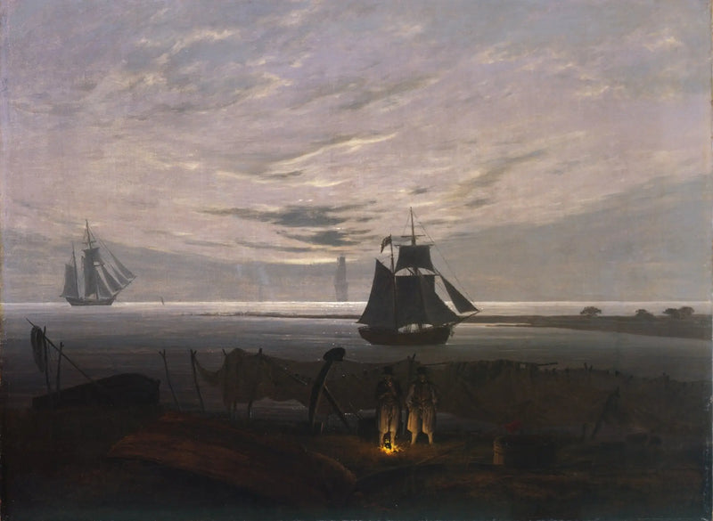 Avond op het strand van de Baltische Zee - Caspar David Friedrich