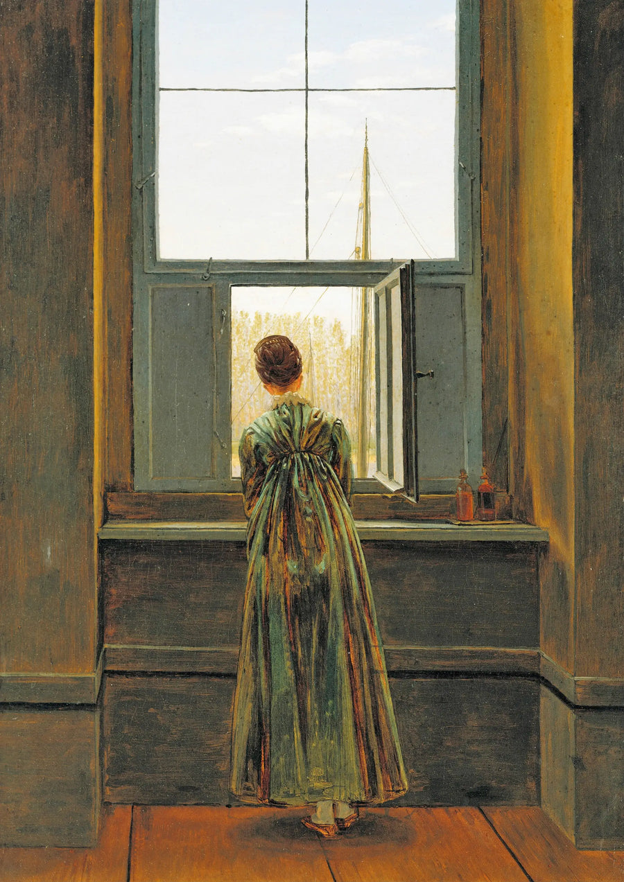 Vrouw bij het raam - Caspar David Friedrich
