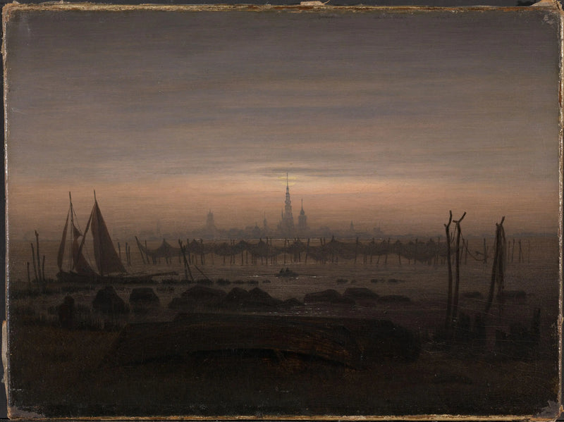 Greifswald bij maanlicht - Caspar David Friedrich