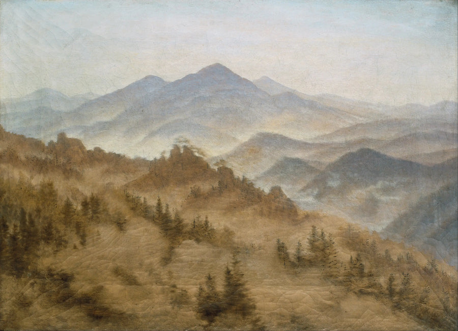 Landschap met de Monte Rosa in het Boheemse Zwitserland - Caspar David Friedrich