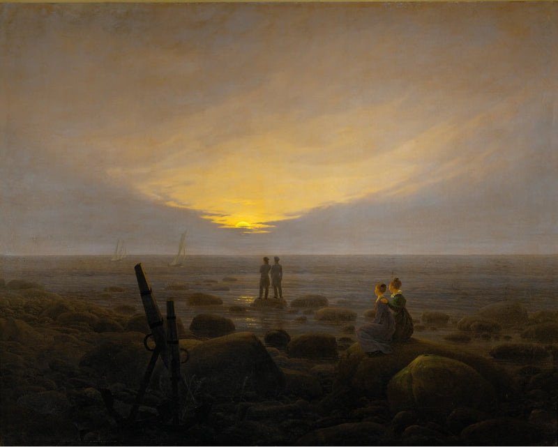 Maanopkomst boven de zee - Caspar David Friedrich