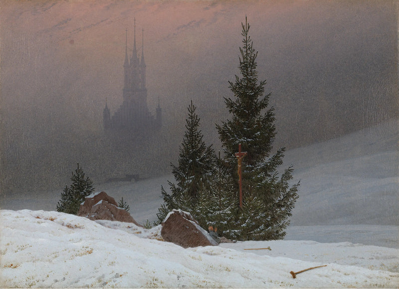 Winterlandschap met kerk - Caspar David Friedrich