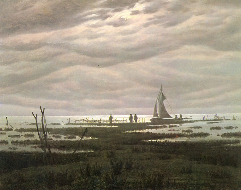 Vlak landschap in de baai van Greifswald - Caspar David Friedrich