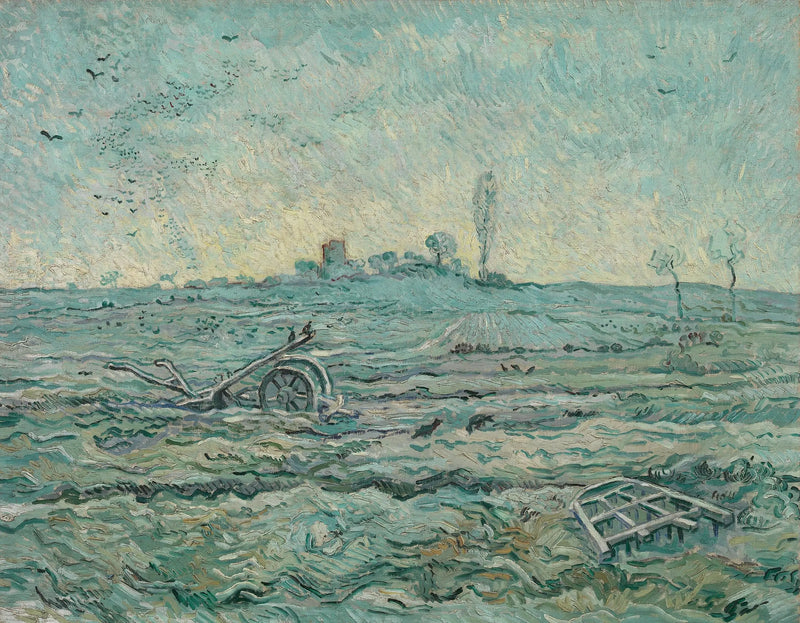 Besneeuwd veld met eg - Vincent van Gogh