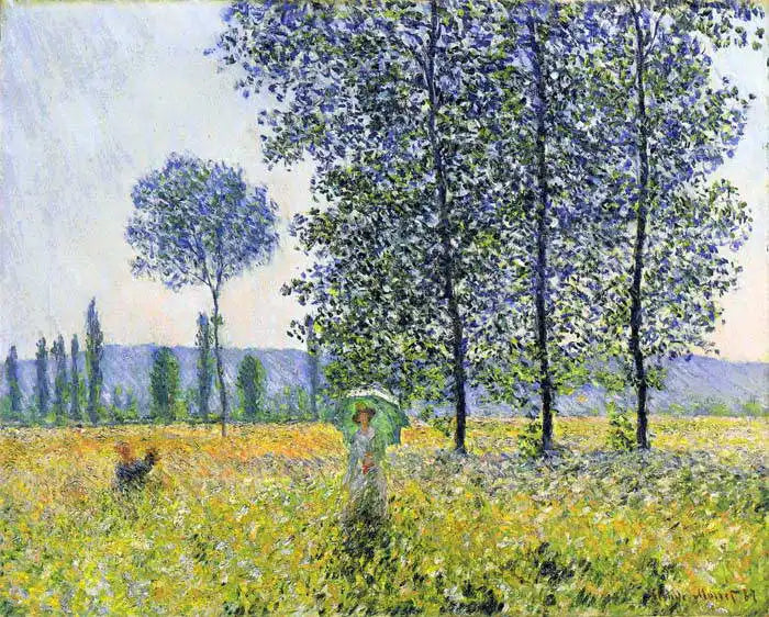 🎨 Velden in de lente – Claude Monet, rond 1887