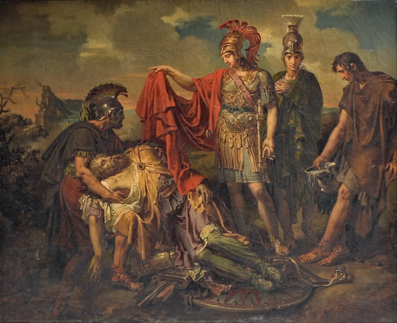 Alexandre bedekt het lichaam van Darius met zijn mantel - Charles Meynier

Source:
Alexandre couvrant de son manteau le corps de Darius - Charles Meynier