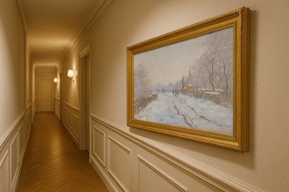 Straat onder de sneeuw in Argenteuil – Claude Monet, 1875
