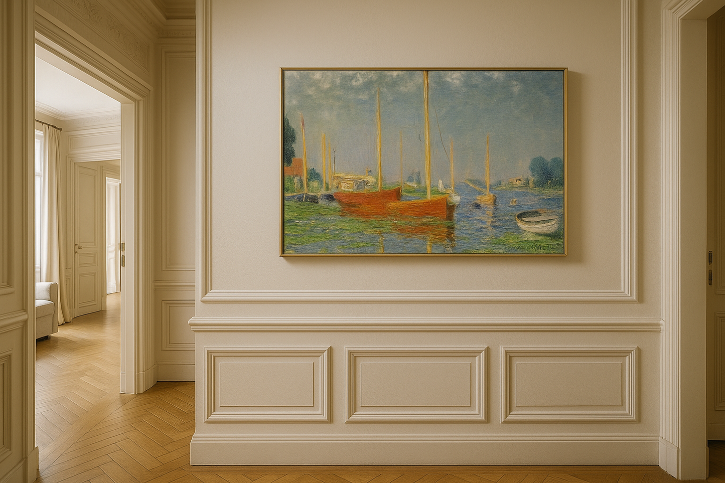 🎨 De Rode Boten in Argenteuil – Claude Monet, rond 1875