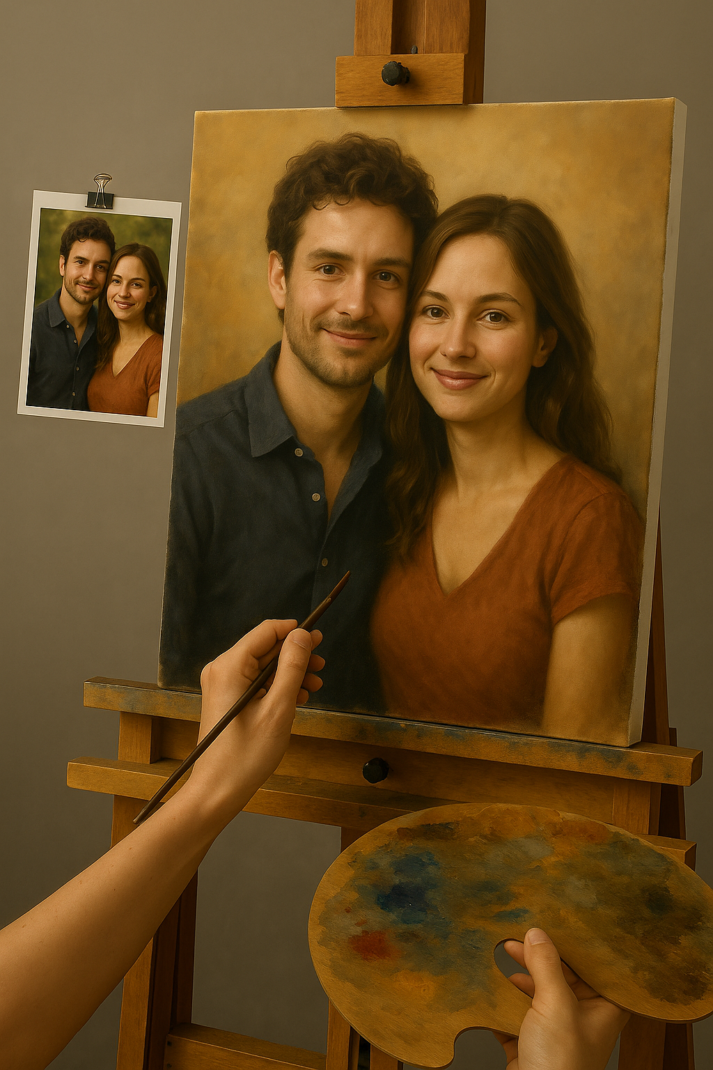 💑 Gepersonaliseerd koppel schilderij – Unieke en emotionele olieverfschilderij