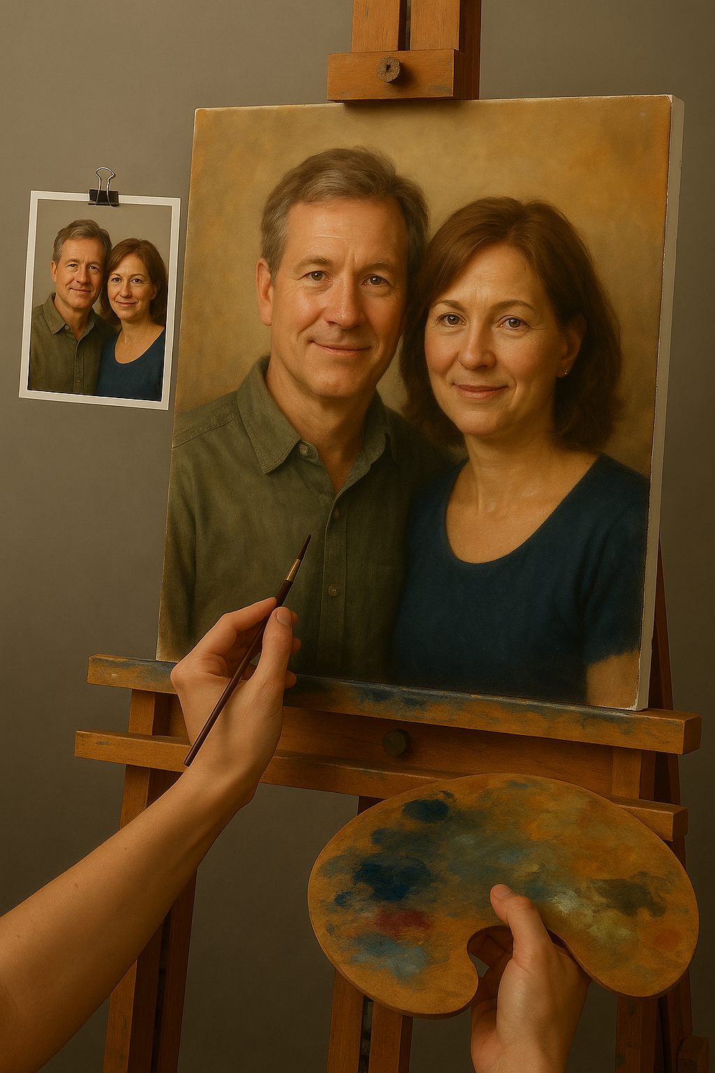 💑 Gepersonaliseerd koppel schilderij – Unieke en emotionele olieverfschilderij