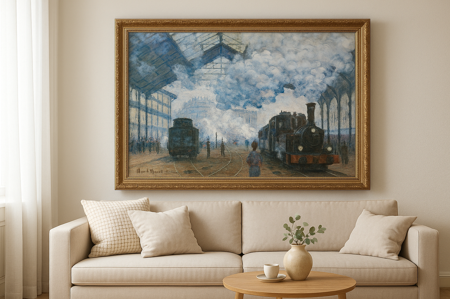 Het station Saint-Lazare, aankomst van een trein – Claude Monet, 1877