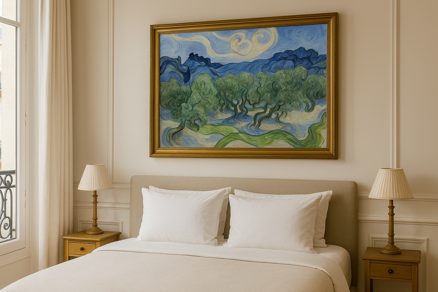 🖼️ Olijfbomen met de Alpilles op de achtergrond – Vincent van Gogh (1889)