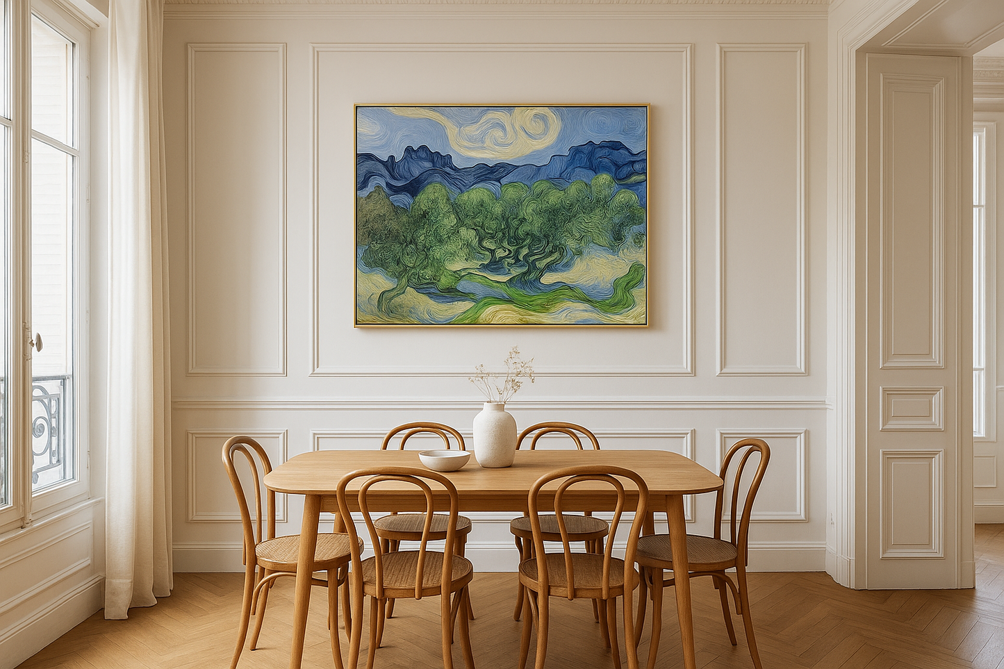 🖼️ Olijfbomen met de Alpilles op de achtergrond – Vincent van Gogh (1889)