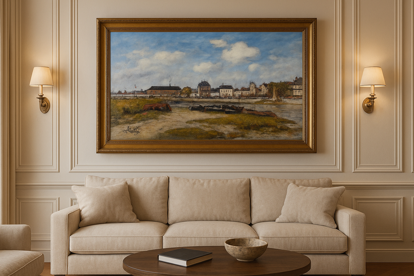 De haven van Trouville, bij laag water - Eugène Boudin