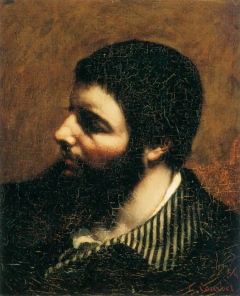 Zelfportret met gestreept col - Gustave Courbet