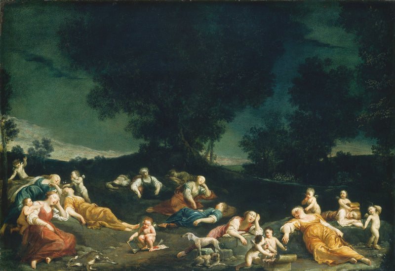 Cupidon désarmant les nymphes endormies - Giuseppe Maria Crespi