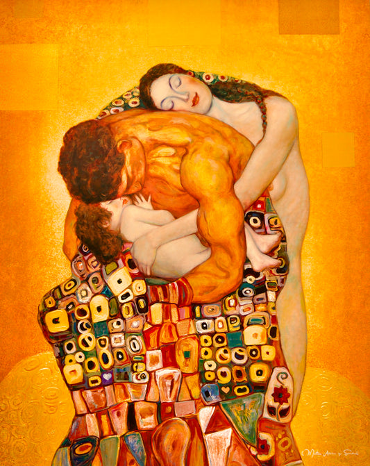 👨‍👩‍👧 De Familieomhelzing – Geïnspireerd door Gustav Klimt (Collagewerk gemaakt door fans)