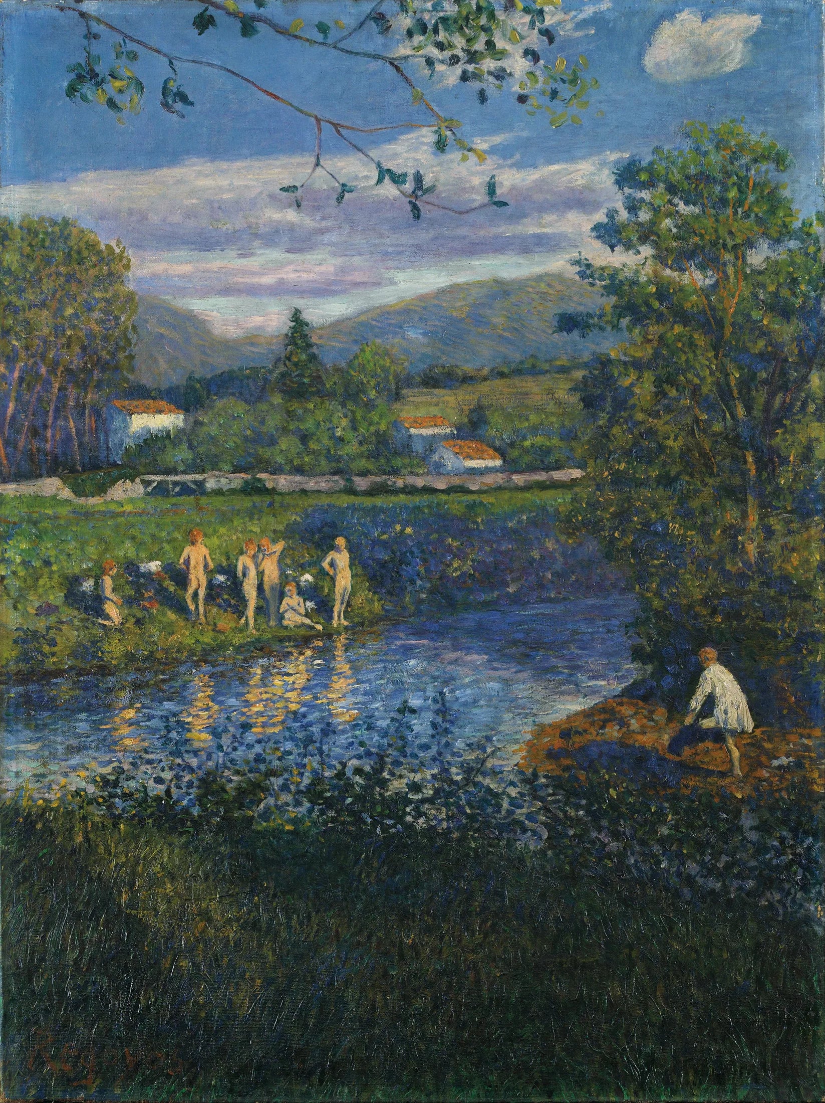 Baignade à Rentería - Darío de Regoyos image 1 reproduction de peinture à l’huile