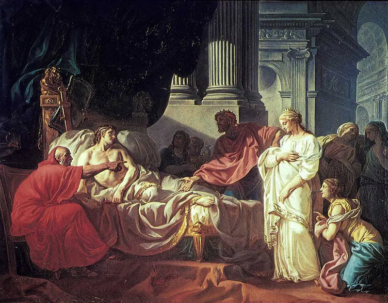 Érasistratus die de oorzaak van de ziekte van Antiochus ontdekt - Jacques-Louis David