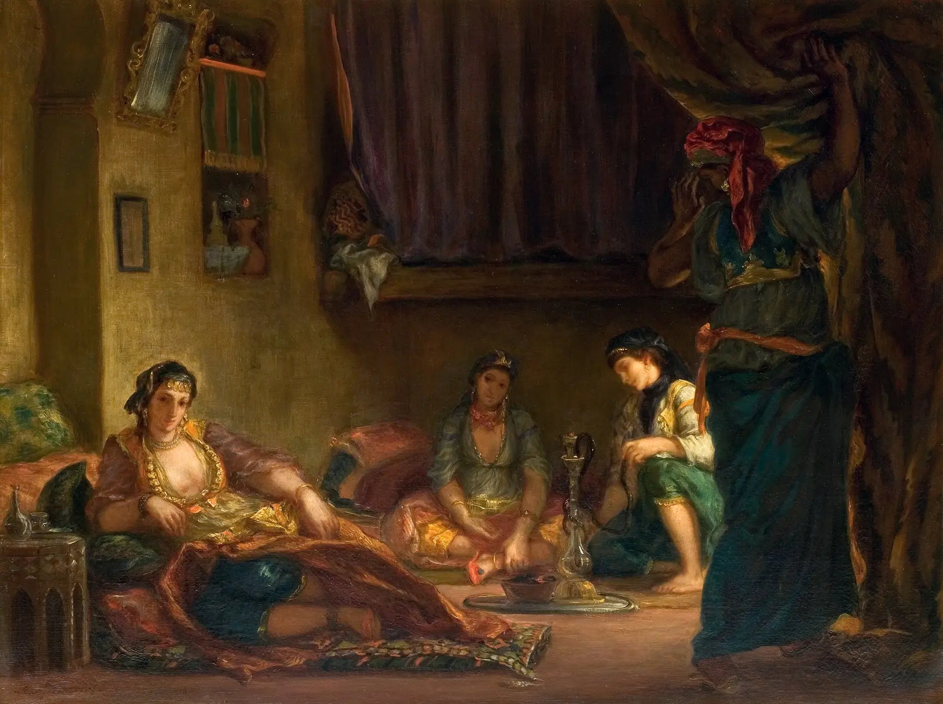 Reproduction du tableau « Femmes d'Alger dans leur intérieur - Eugène Delacroix » par Alpha Reproduction en peinture à l’huile