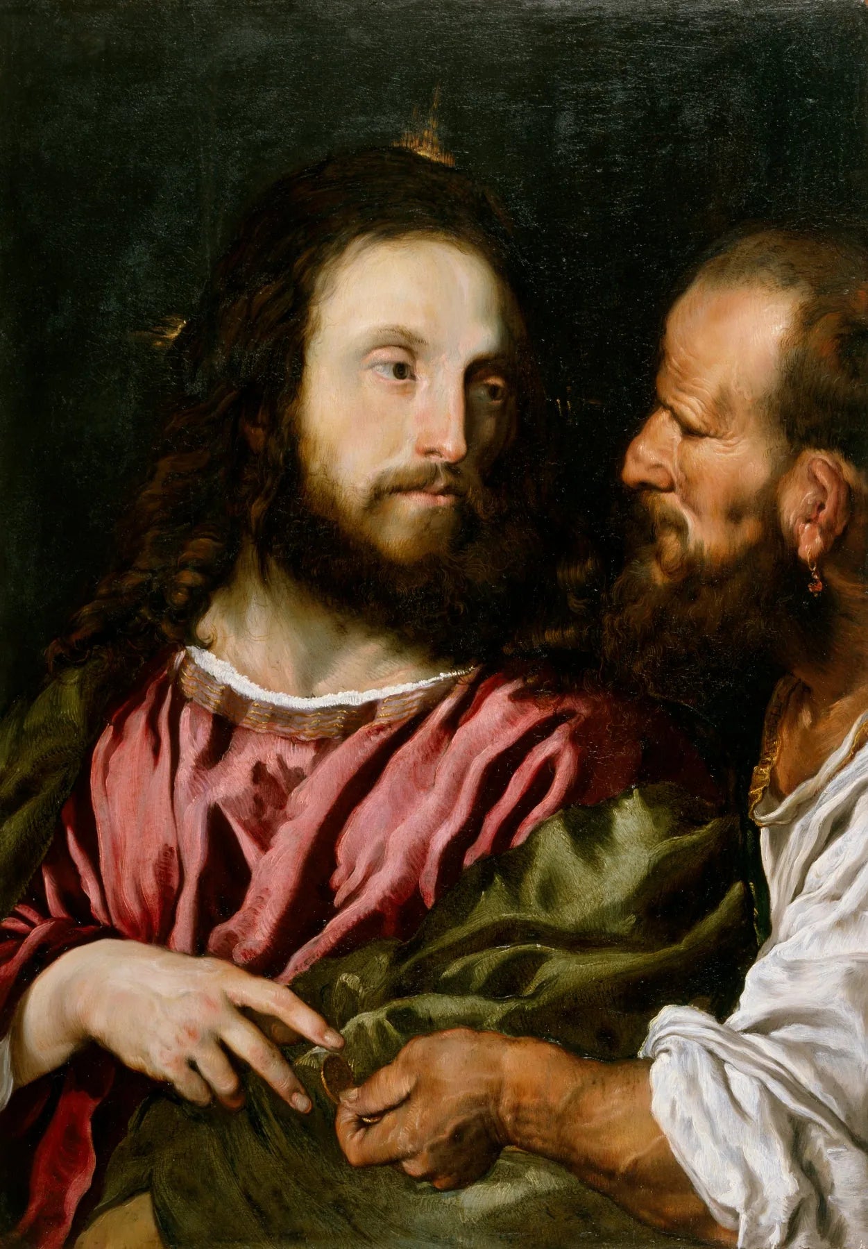 Le Christ et l'argent du tribut - Domenico Fetti image 1 copie de tableau peinte à la main