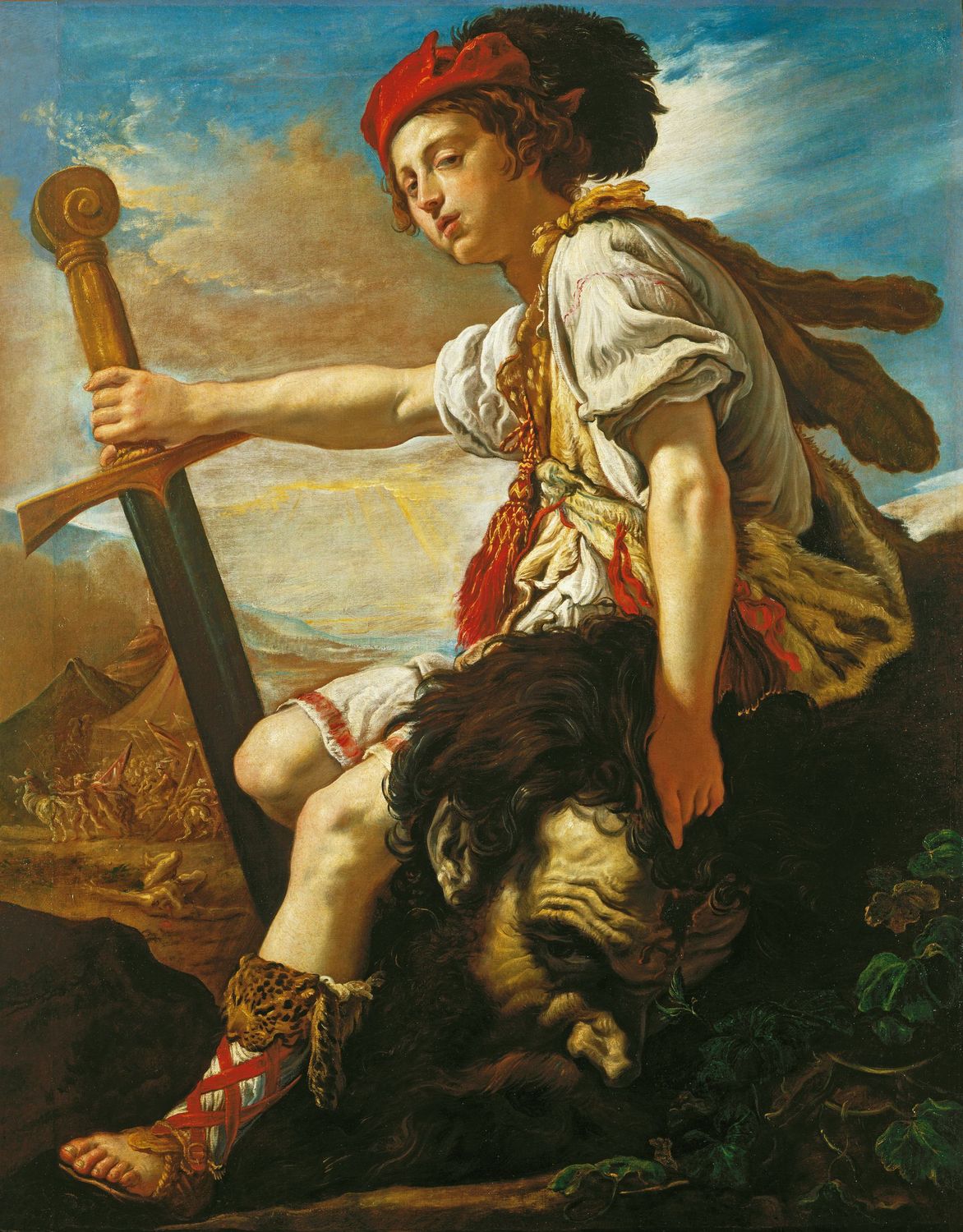 David tenant la tête de Goliath - Domenico Fetti image 1 reproduction de peinture à l’huile