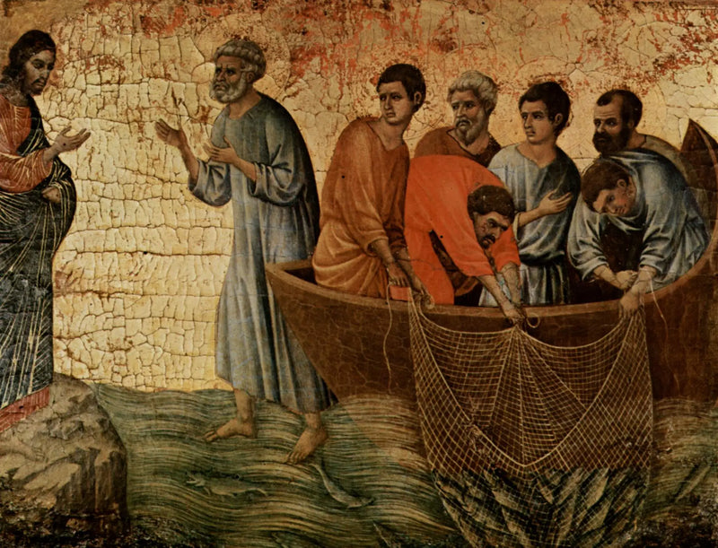 Jezus verschijnt op het meer van Tiberias - Duccio di Buoninsegna