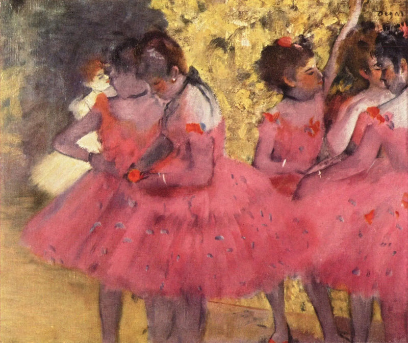 Dansende meisjes in rode rokken - Edgar Degas