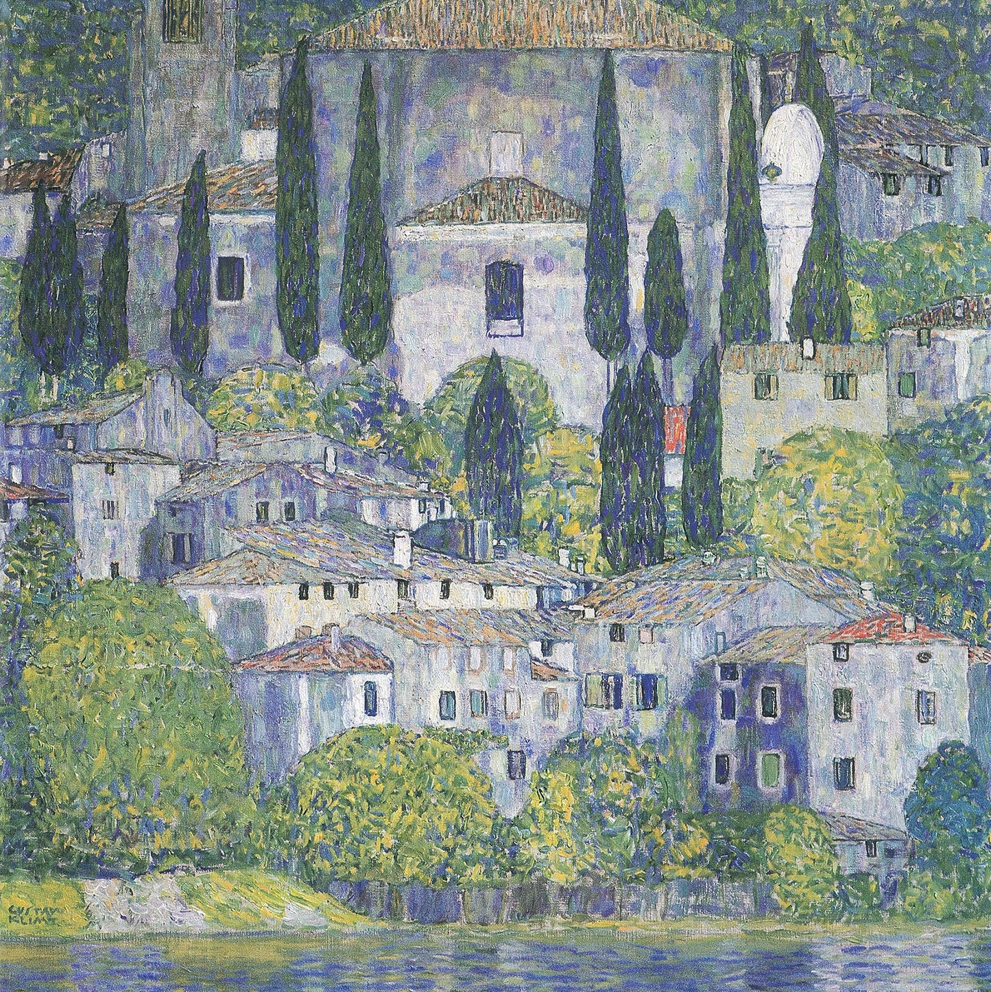 🏰✨ Kerk in Cassone – Gustav Klimt (1913)