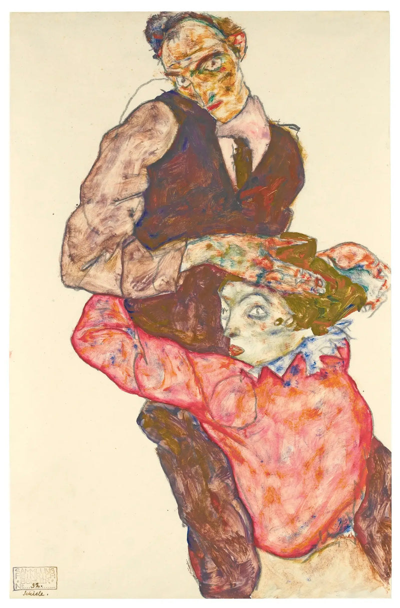 De geliefden (Zelfportret met Wally) - Egon Schiele