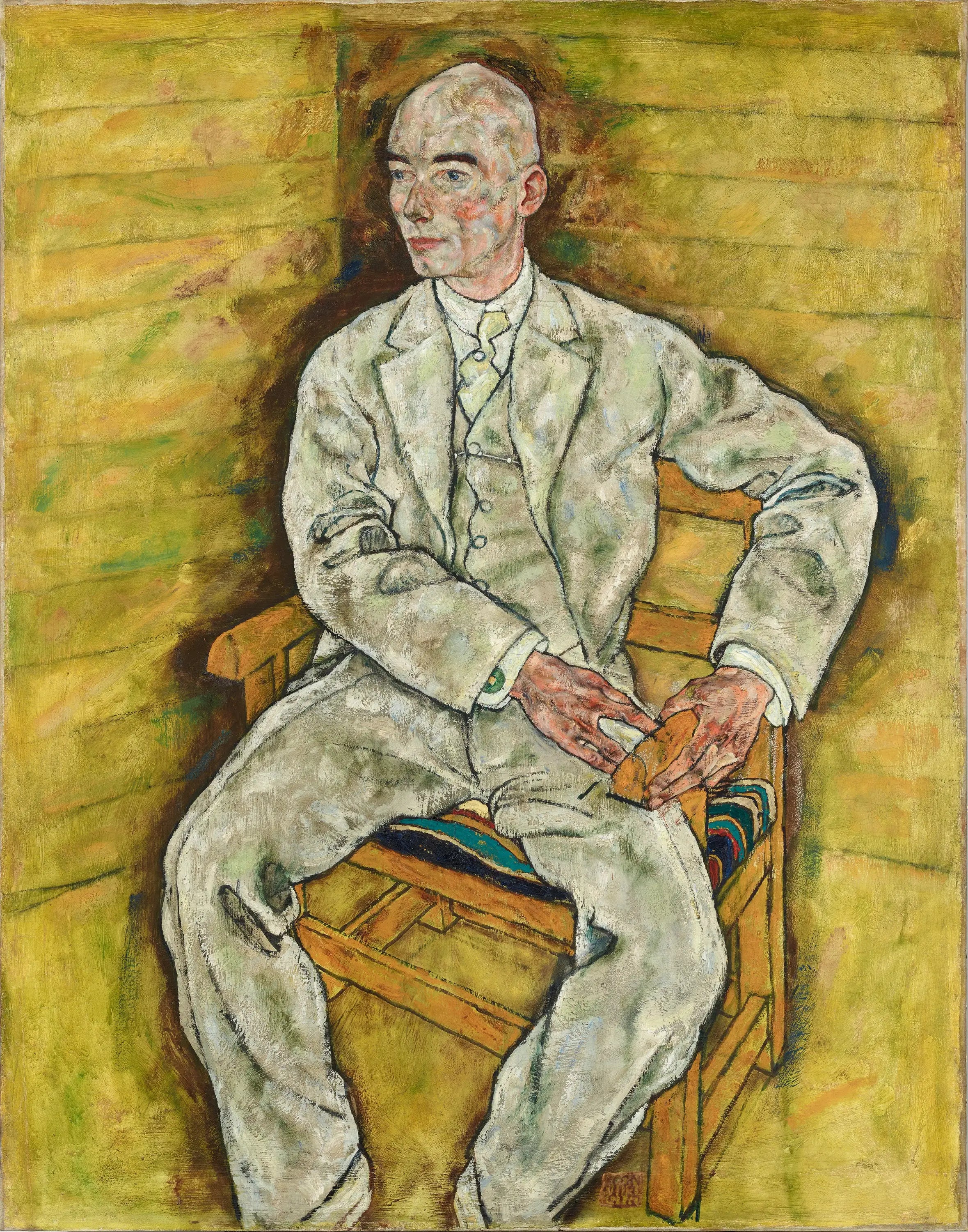 Reproduction du tableau « Portrait de Victor Ritter von Bauer - Egon Schiele » par Alpha Reproduction en peinture à l’huile
