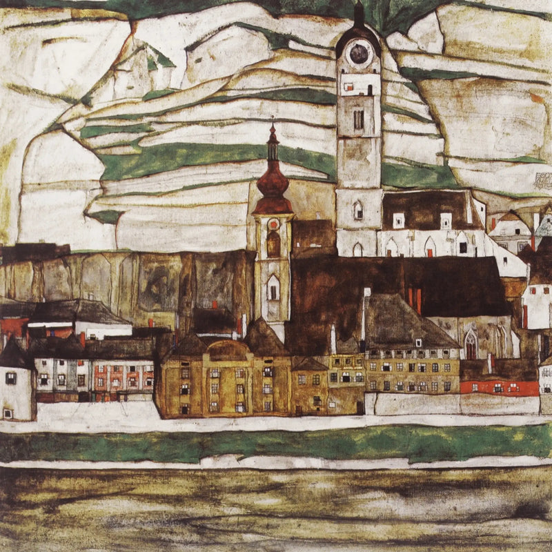 Stein aan de Donau, gezien vanuit het zuiden - Egon Schiele