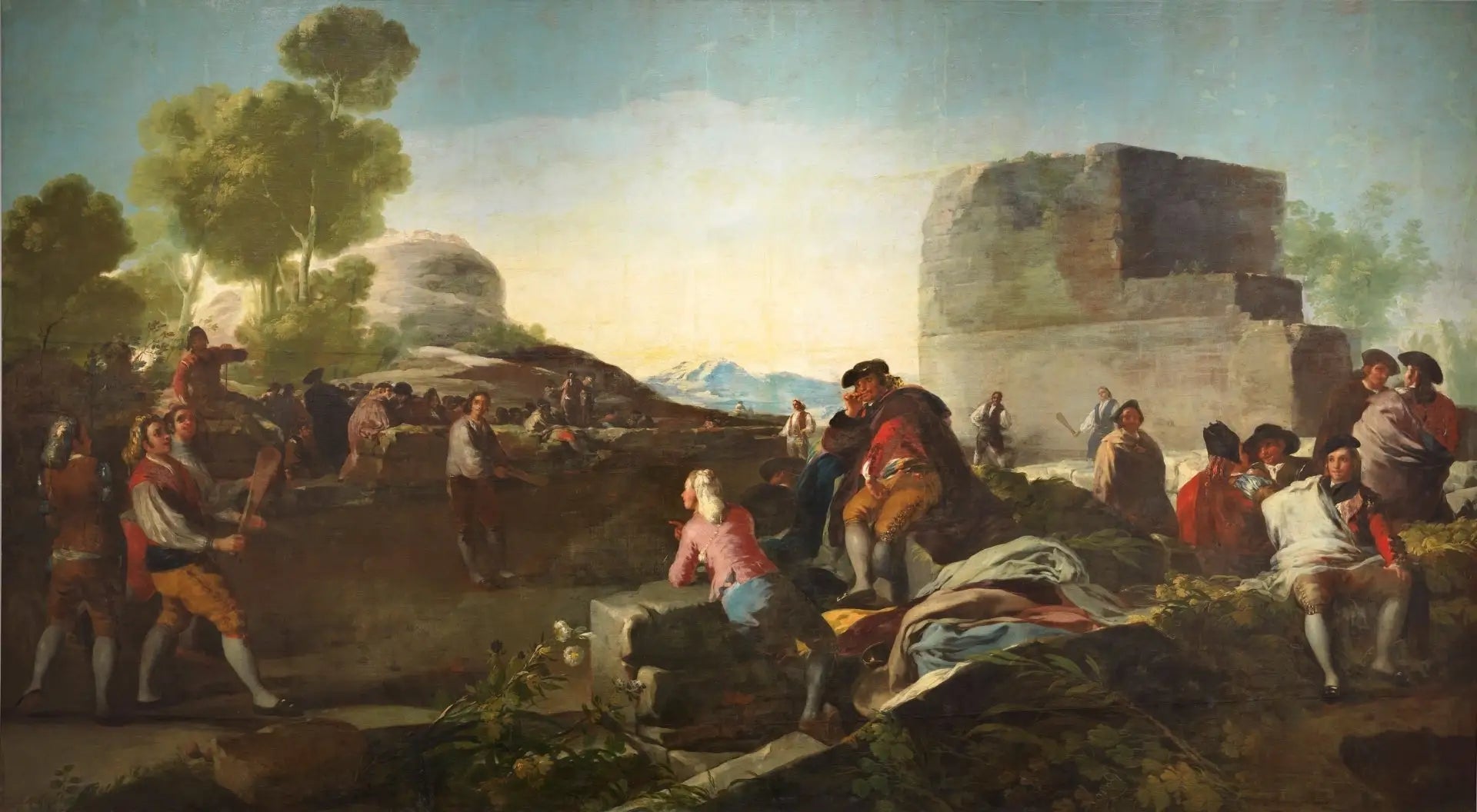 Reproduction du tableau « jeu de balle avec raquette - Francisco de Goya » par Alpha Reproduction en peinture à l’huile