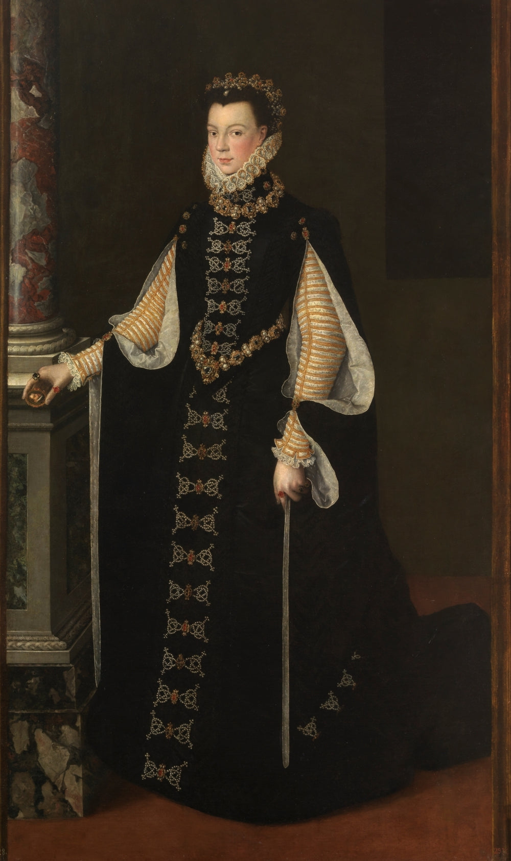 Portrait d'Élisabeth de France avec une miniature dans sa main de son mari - Sofonisba Anguissola