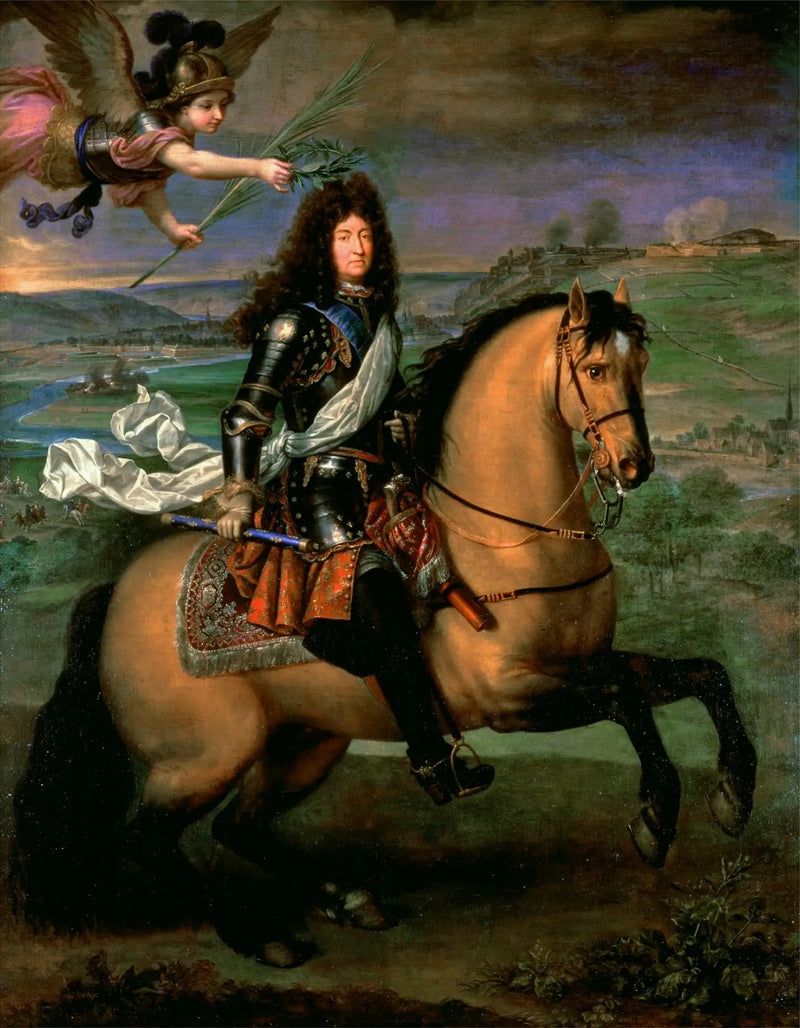 Lodewijk XIV te paard gekroond door de Overwinning voor het beleg van Namen - Pierre Mignard