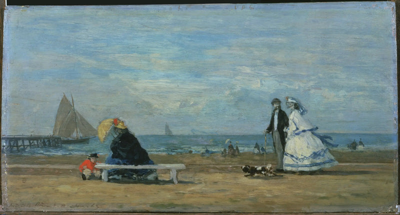 Het strand van Trouville - Eugène Boudin